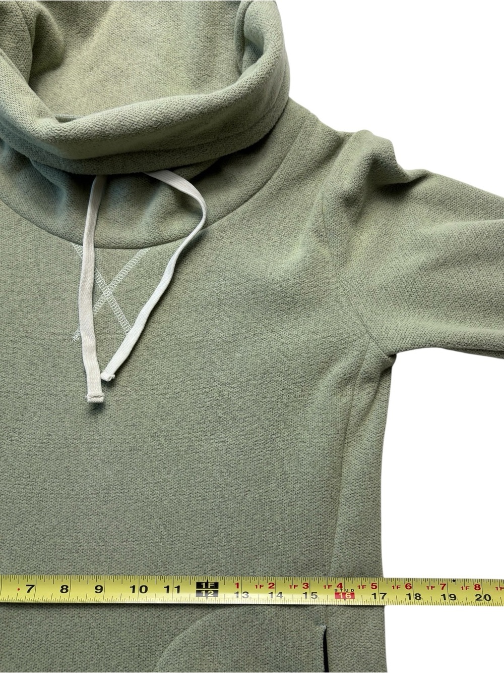 DESO Supply Co Velma Fleece Cowl Neck Dress Sage Green M - Picture 10 of 13